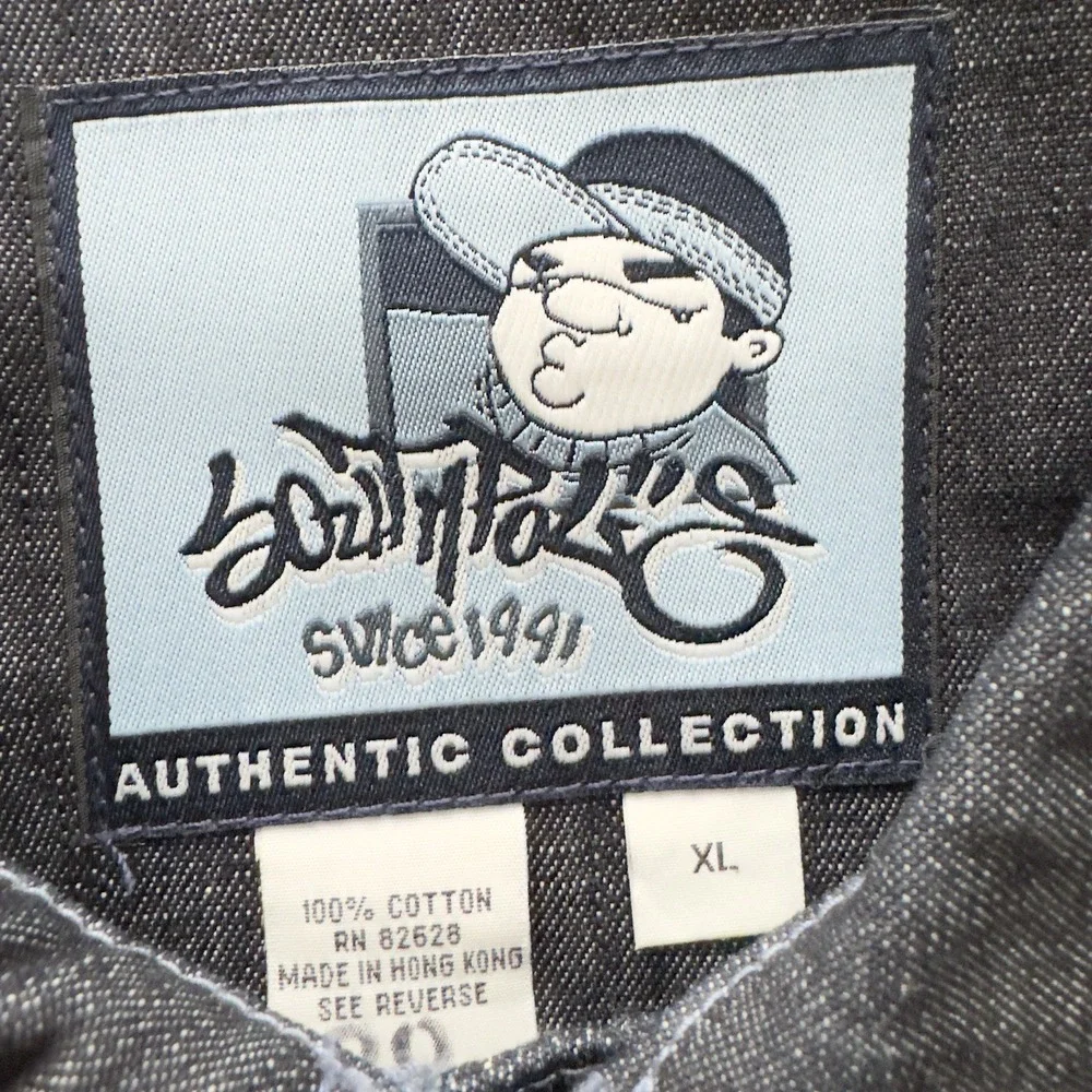 Vintage Y2K Southpole Embroidered Dark Wash Denim Jacket Hip Hop Streetwear